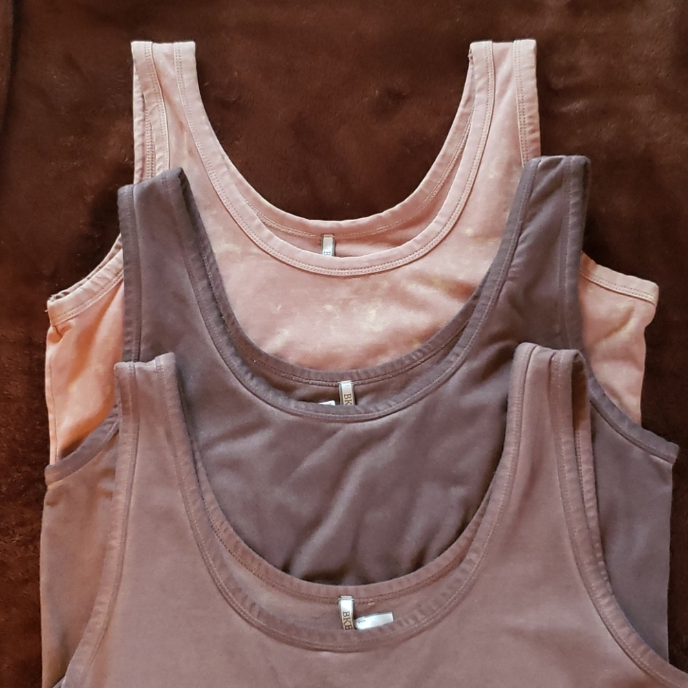 BKE acid washed tank tops(3 tank tops)